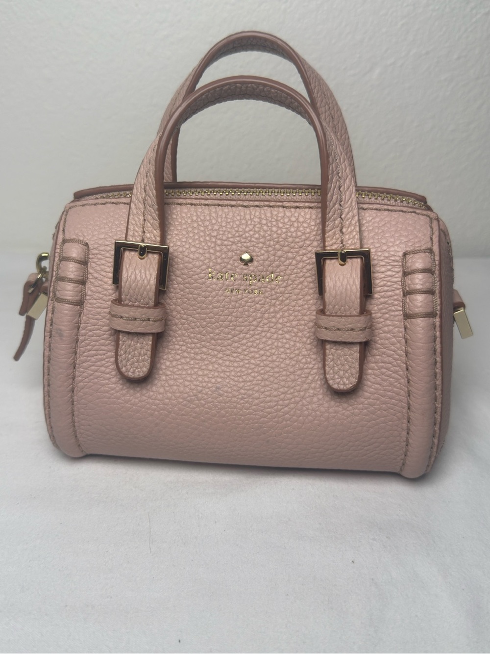 kate spade Pebbled Leather Mini Satchel in Blush Pink